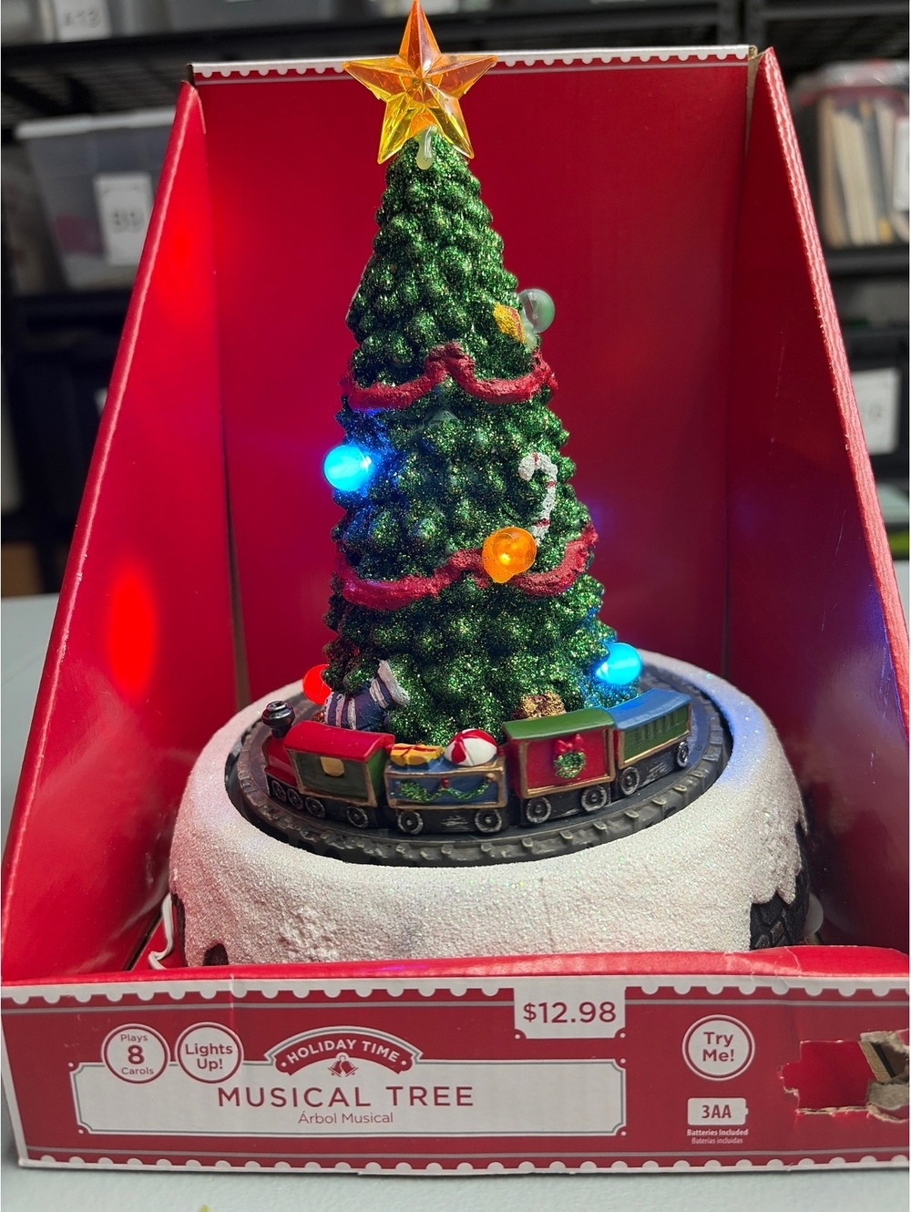 Holiday Time Light Up Musical Tree Plays 8 Carol New Decorating Christmas Tree